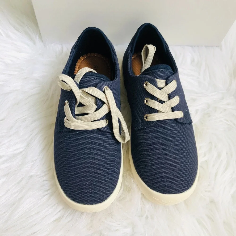 Sun‎ & Stone Boy Kids Loafers 1 M Navy Blue Kiva Lace Up Casual Shoes NWB